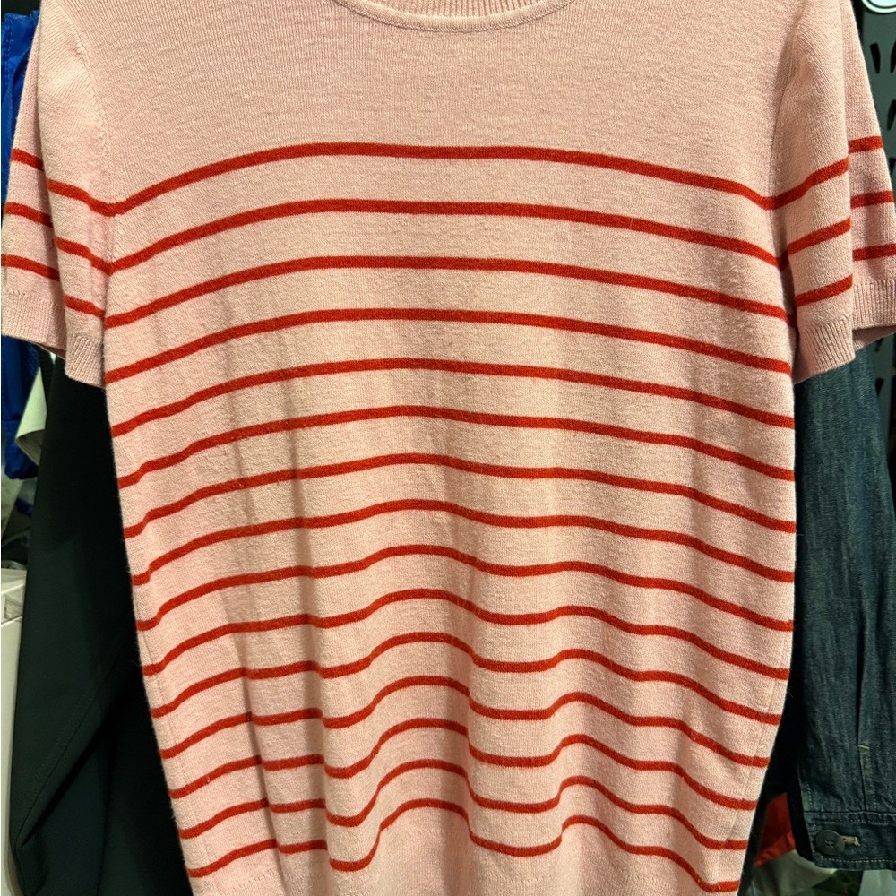 Pink and Red Striped Women's Sweater
